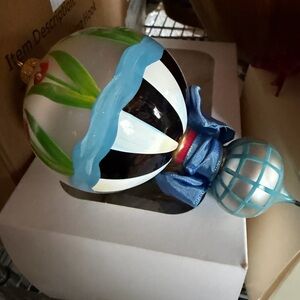 MacKenzie-Childs Black and Blue Holiday Ornament